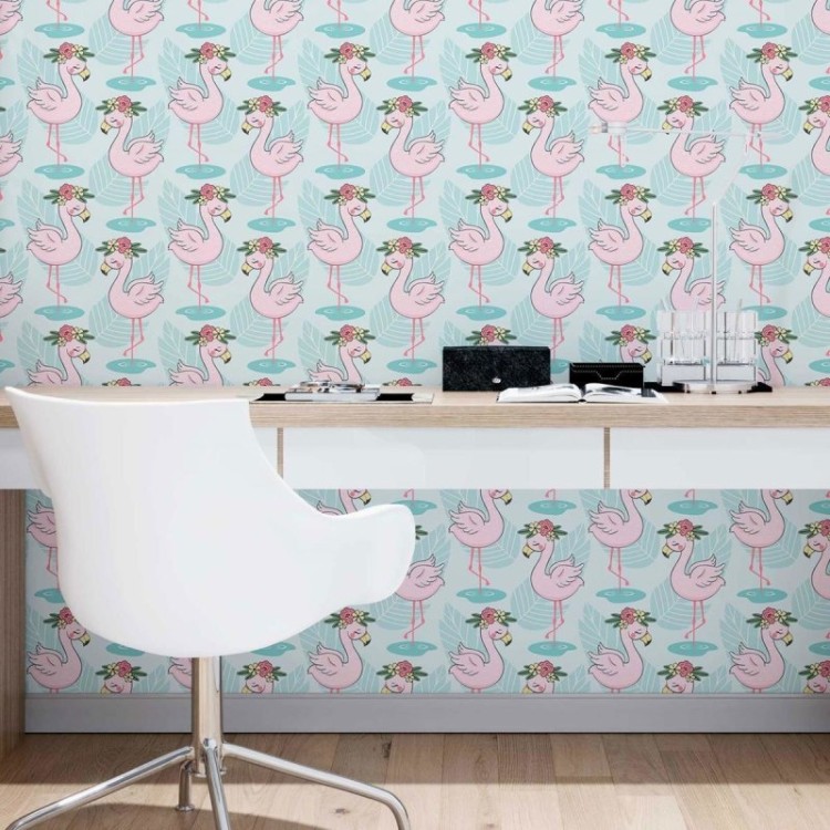 Papel De Parede Adesivo Flamingos Para As Crian As N