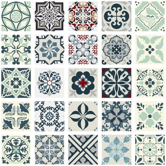 Papel de Parede Adesivo Azulejos Vintage N09034