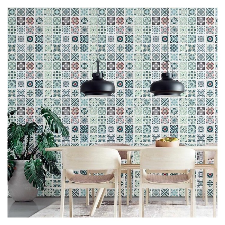 Papel de Parede Adesivo Azulejos Vintage N09034