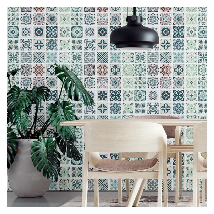 Papel de Parede Adesivo Azulejos Vintage N09034