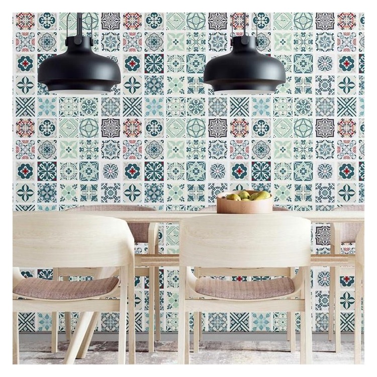 Papel de Parede Adesivo Azulejos Vintage N09034