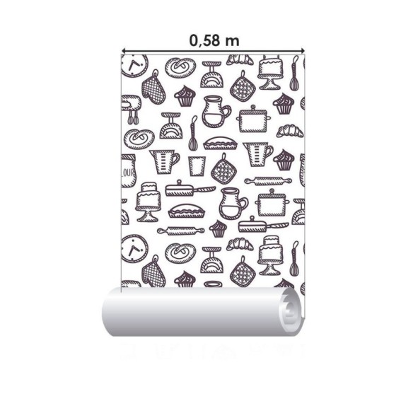 Papel de Parede Adesivo Bakery Confeitaria N013195