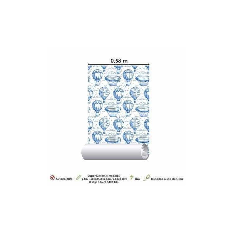PAPEL DE PAREDE ADESIVO BALÃO BEBE 18551