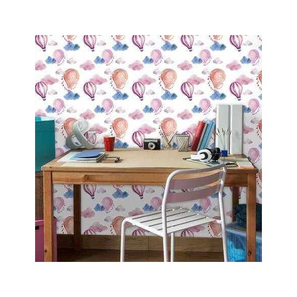 Papel de Parede Adesivo Balão Infantil  Nuvem 289368497