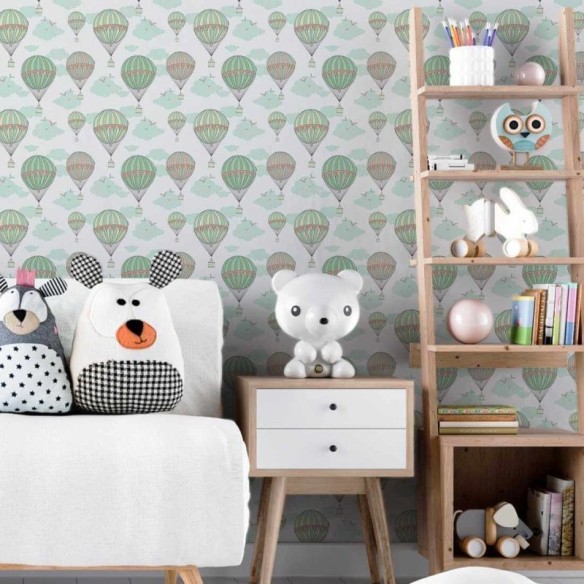 Papel de Parede Adesivo Balão Nuvem 372331366