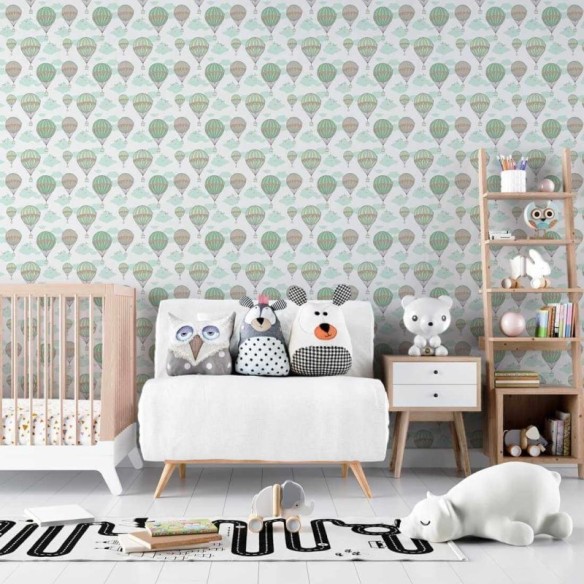 Papel de Parede Adesivo Balão Nuvem 372331366