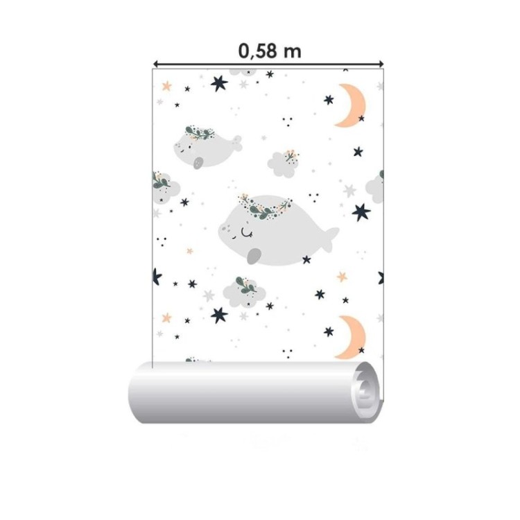 Papel de Parede Adesivo Baleia Voando N06245