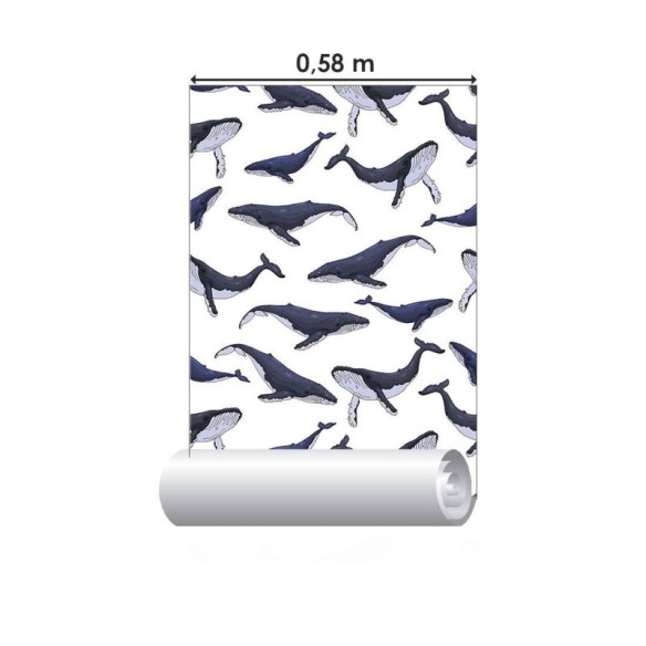 Papel de Parede Adesivo Baleias no Mar N015074