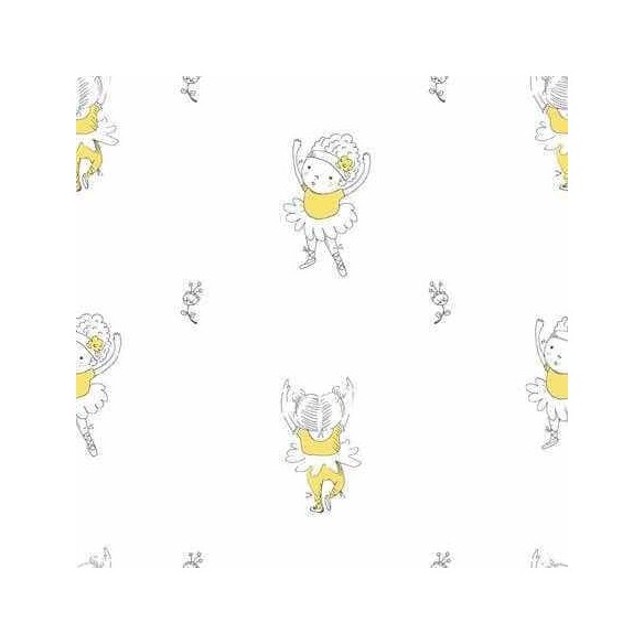 Papel de Parede Adesivo Ballet Criança Amarelo 481391755