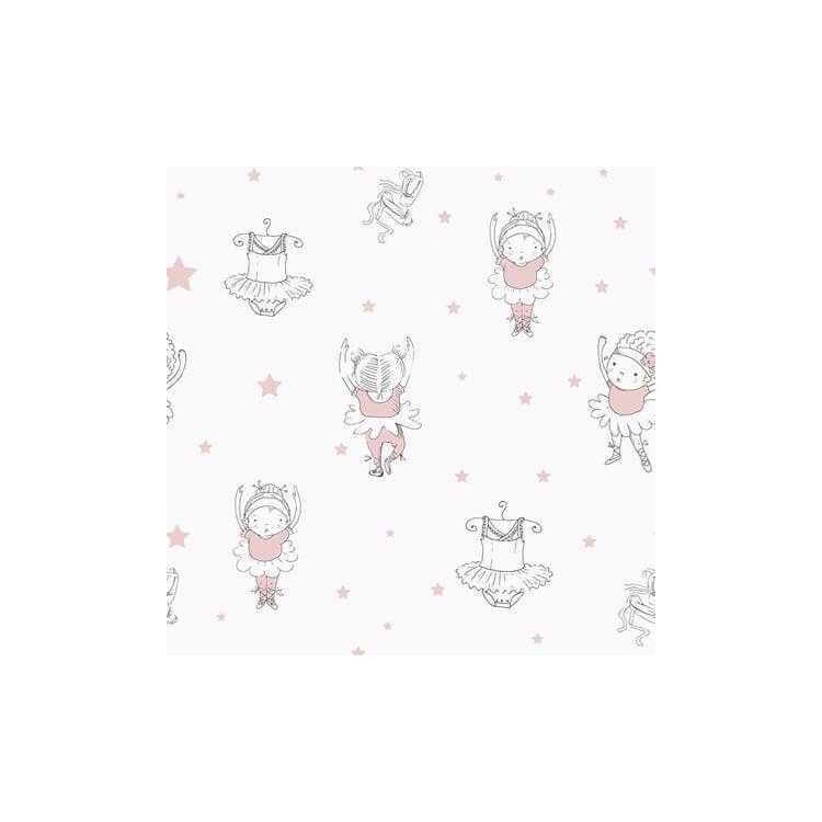 Papel de Parede Adesivo Ballet Criança Rosa...