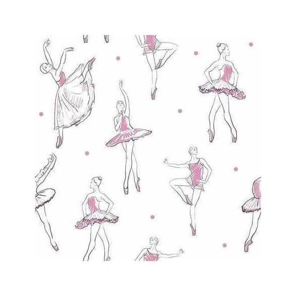 Papel de Parede Adesivo Ballet Esboço Rosa 353845622