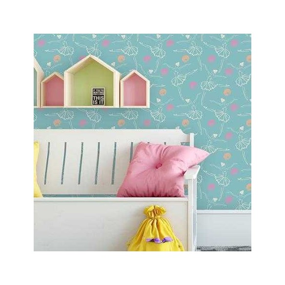 Papel de Parede Adesivo Ballet Esboço Verde 415027357