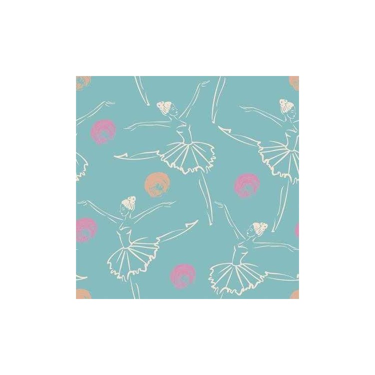 Papel de Parede Adesivo Ballet Esboço Verde...