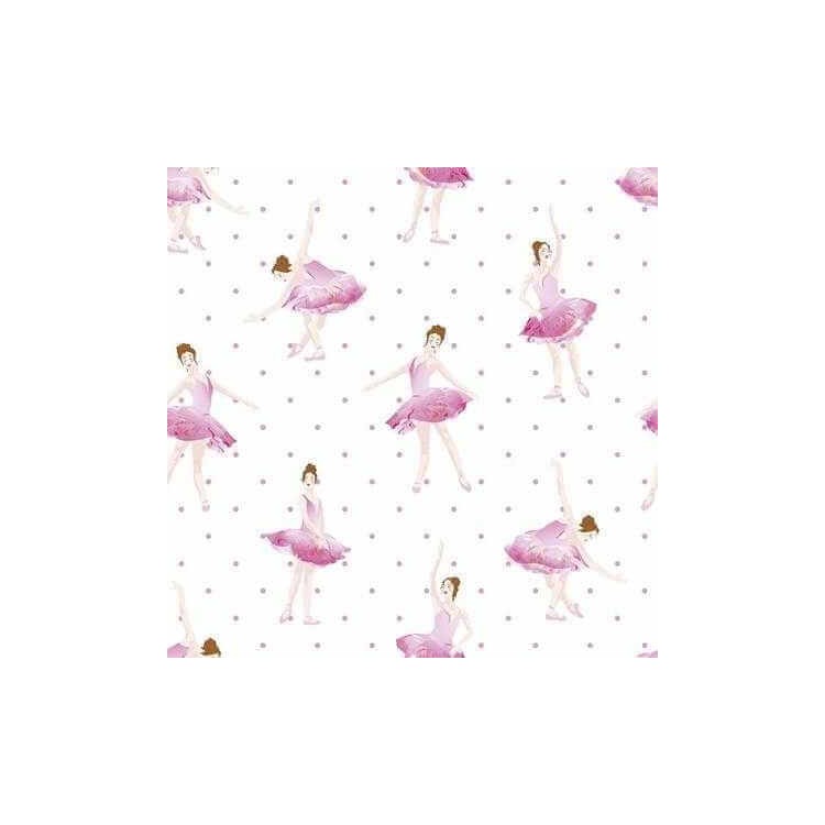 Papel de Parede Adesivo Ballet Poá Rosa 386645671
