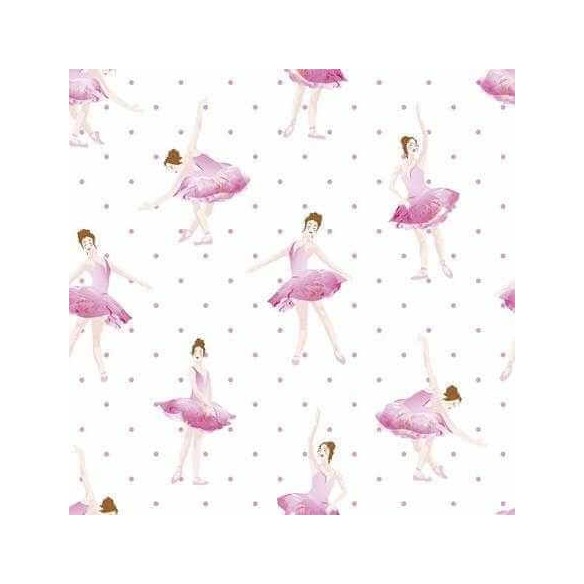 Papel de Parede Adesivo Ballet Poá Rosa 386645671
