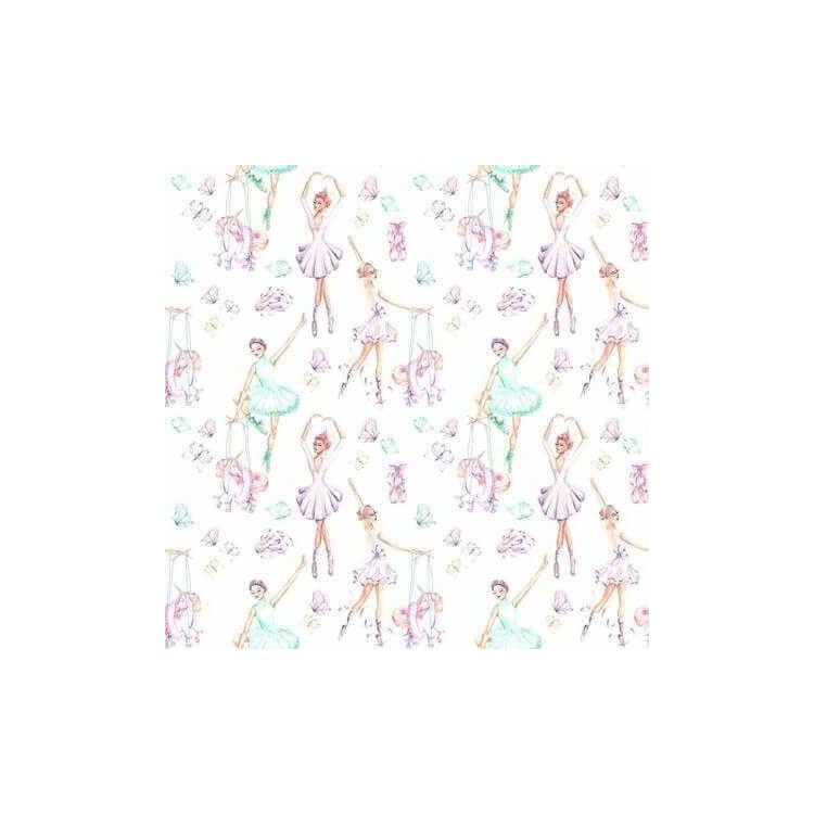 Papel de Parede Adesivo Ballet Roxo e Verde...