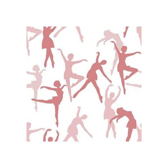 Papel de Parede Adesivo Ballet Silhueta Rosa 433404430