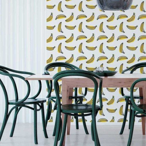 Papel de Parede Adesivo Banana Minimalista N05013