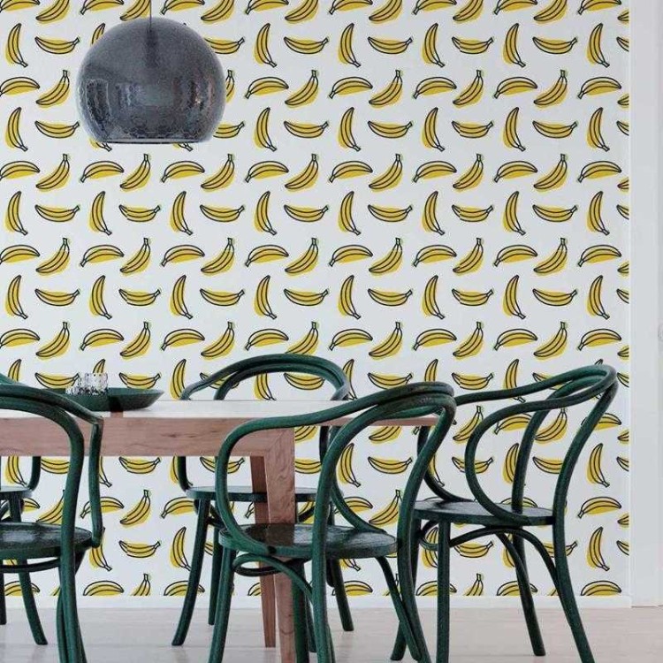 Papel de Parede Adesivo Banana Minimalista N05013