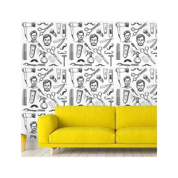 Papel de Parede Adesivo Barbearia 350897279