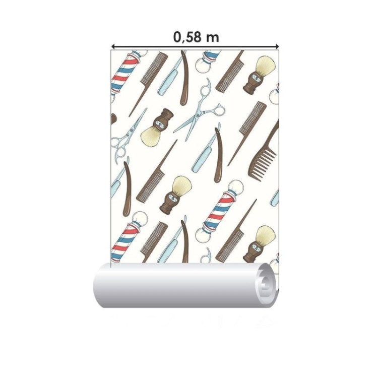 Papel de Parede Adesivo Barber Shop N09003