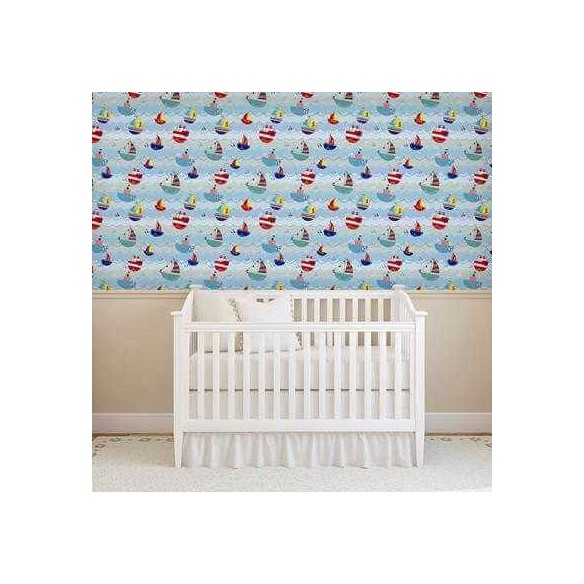 Papel de Parede Adesivo Barco Infantil Azul 109804445