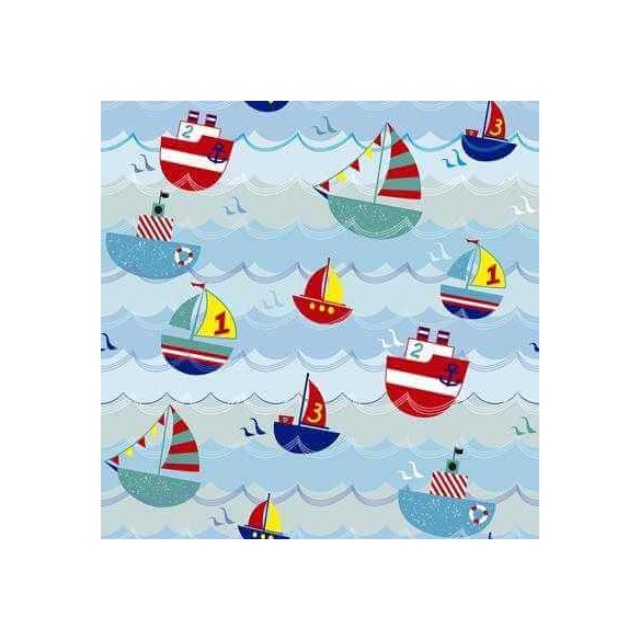 Papel de Parede Adesivo Barco Infantil Azul 109804445