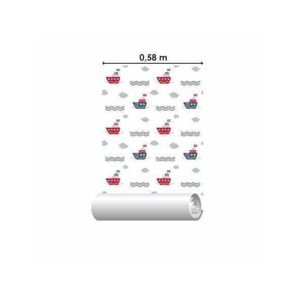 Papel de Parede Adesivo Barquinho Marinheiro 254238376