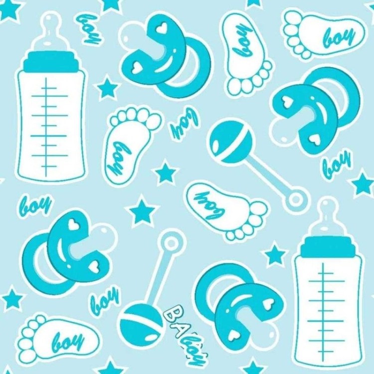 Papel de Parede Adesivo Bebê Azul 101389147