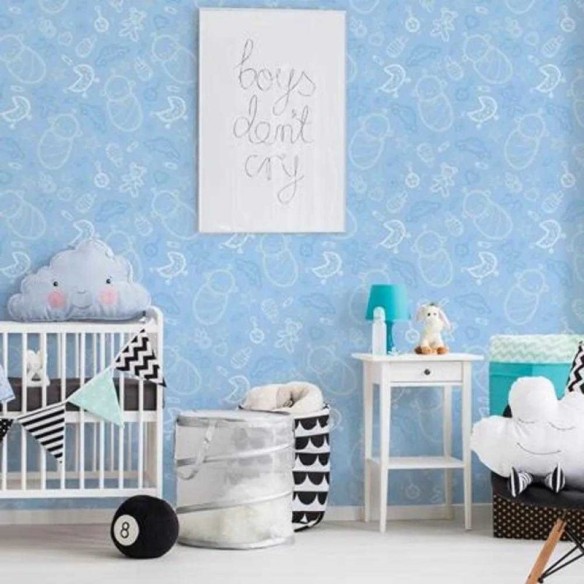Papel de Parede Adesivo Bebê Azul 124106728