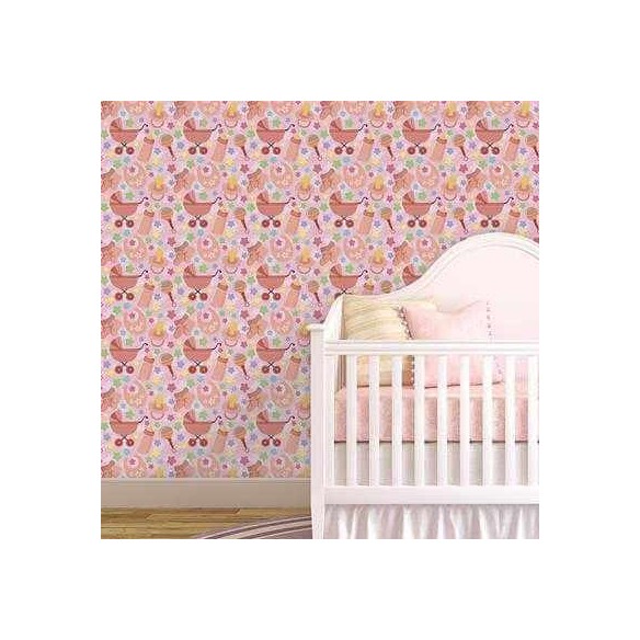 Papel de Parede Adesivo Bebê Rosa 1148