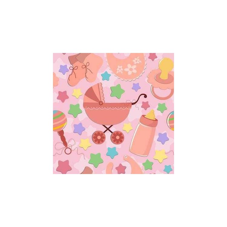 Papel de Parede Adesivo Bebê Rosa 1148