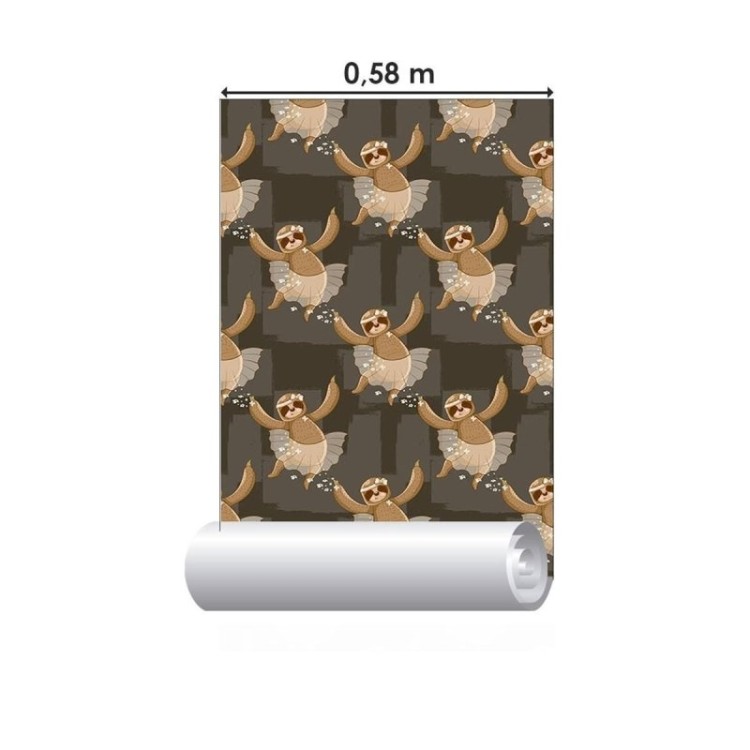 Papel de Parede Adesivo Bicho-Preguiça...