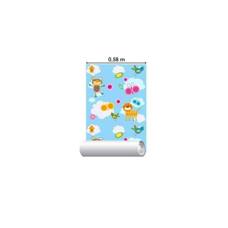Papel de Parede Adesivo Bichos Azul 18