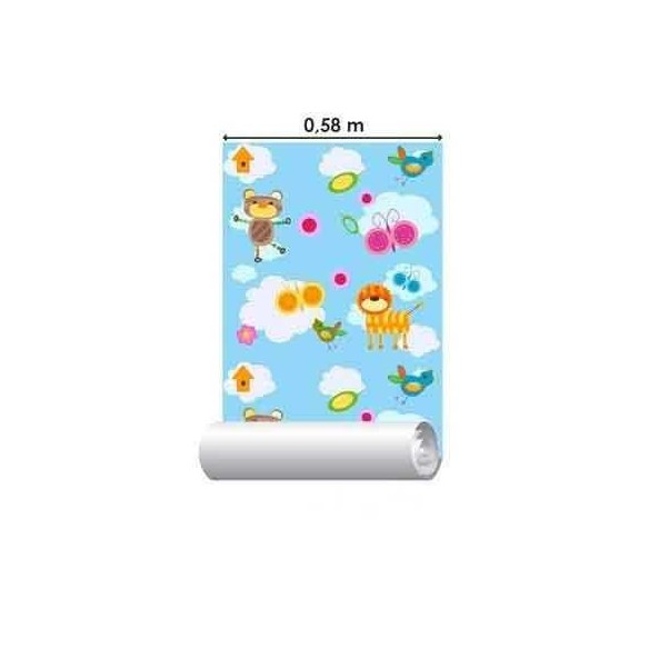 Papel de Parede Adesivo Bichos Azul 18