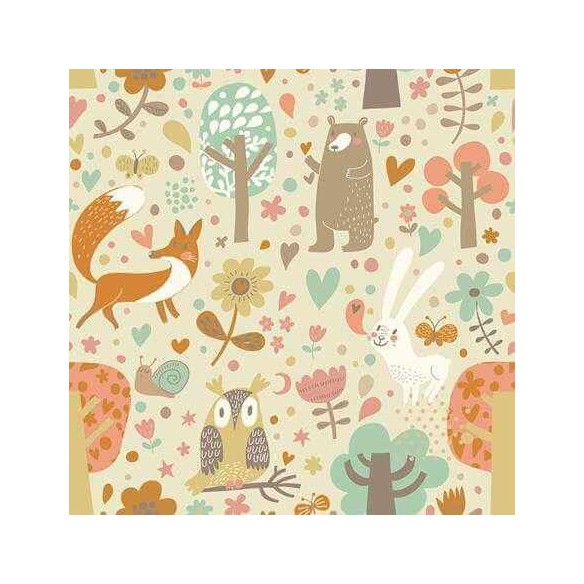 Papel de Parede Adesivo Bichos Infantil  Animais 2588544744