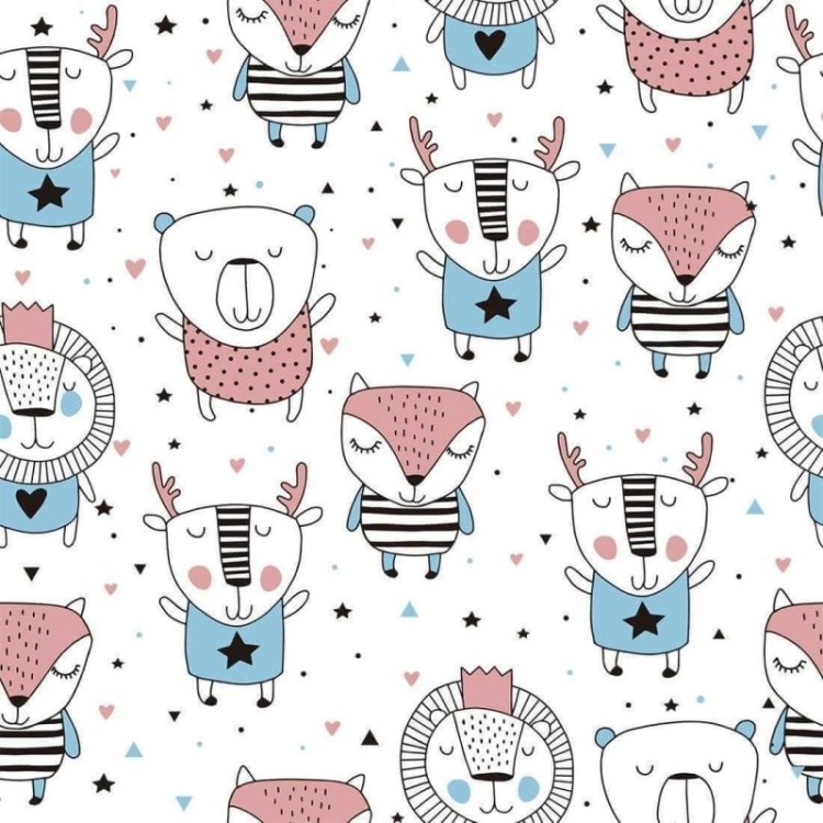Papel de Parede Adesivo Bichos Infantil Animais...