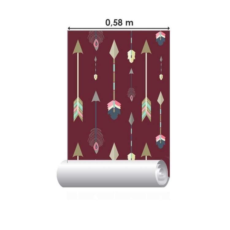 Papel de Parede Adesivo Boho Flechas Fundo...