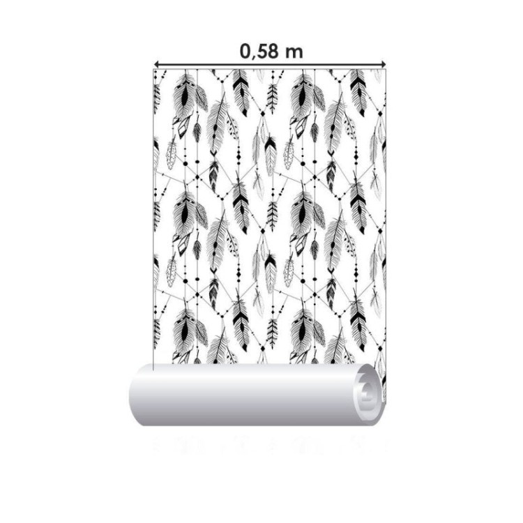 Papel de Parede Adesivo Boho Penas N012121