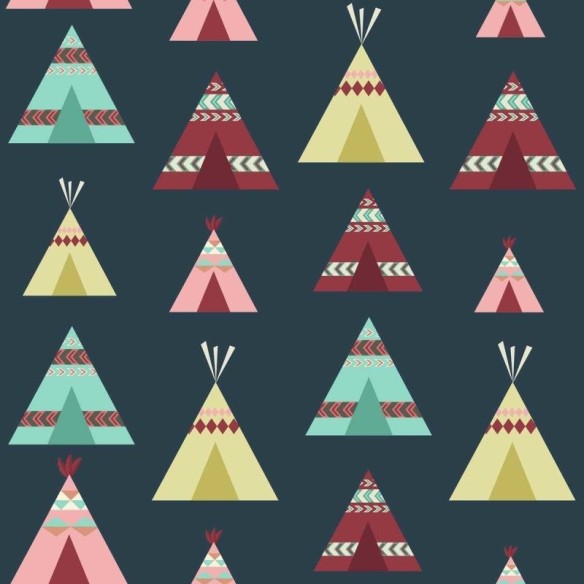 Papel de Parede Adesivo Boho Tenda Indígena N07022