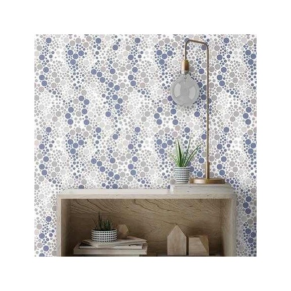 Papel de Parede Adesivo Bolhas Azul e Cinza 210289657