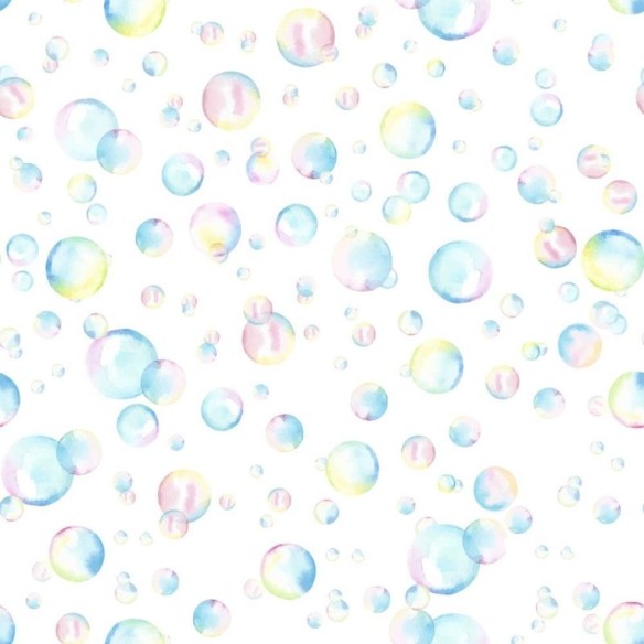Papel de Parede Adesivo Bolhas em Aquarela Coloridas N08109