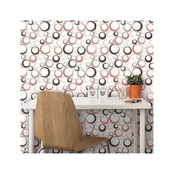Papel de Parede Adesivo Bolhas Rosa 132671318