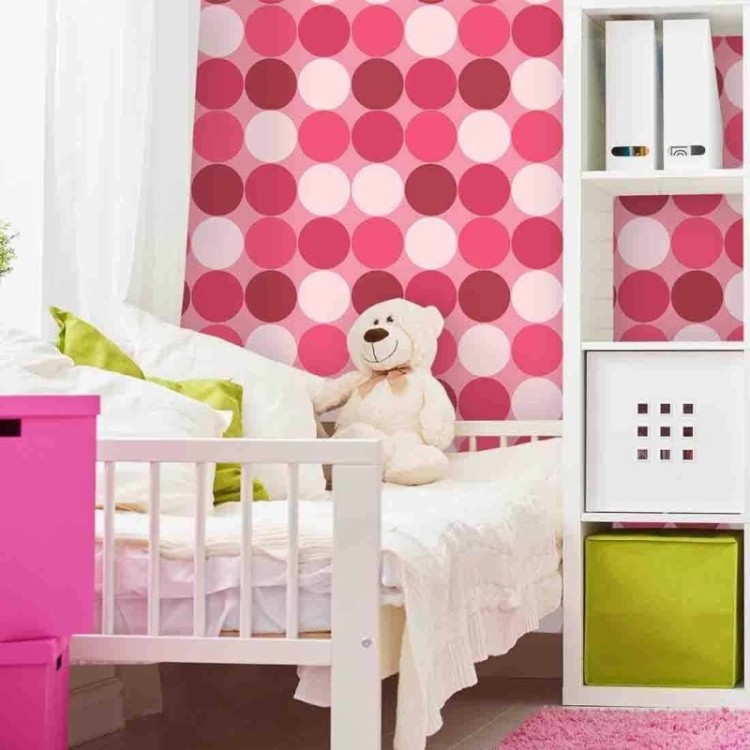 Papel de Parede Adesivo Bolhas Rosa 210220