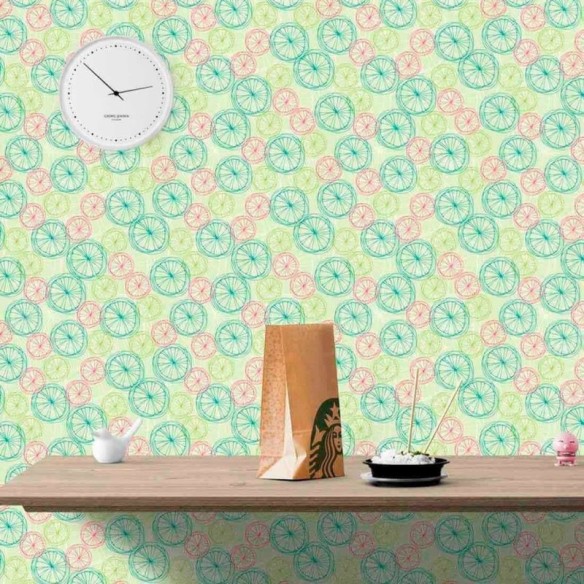 Papel de Parede Adesivo Bolhas Verde 108034505