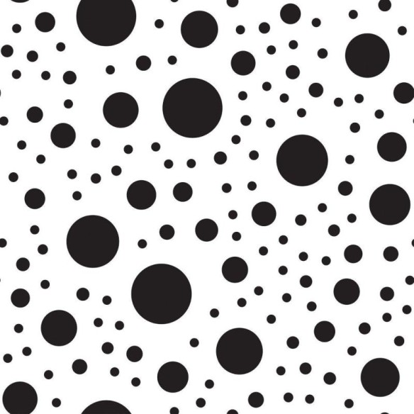 Papel de Parede Adesivo Bolinhas Branco e Preto N018028