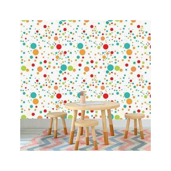 Papel de Parede Adesivo Bolinhas Coloridas 893456