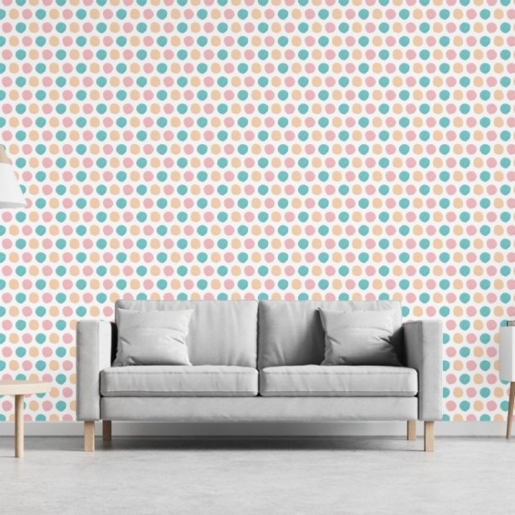 Papel de Parede Adesivo Bolinhas Coloridas N019031