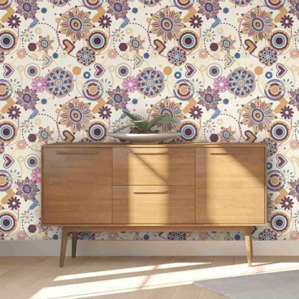 Papel de Parede Adesivo  Floral 1369
