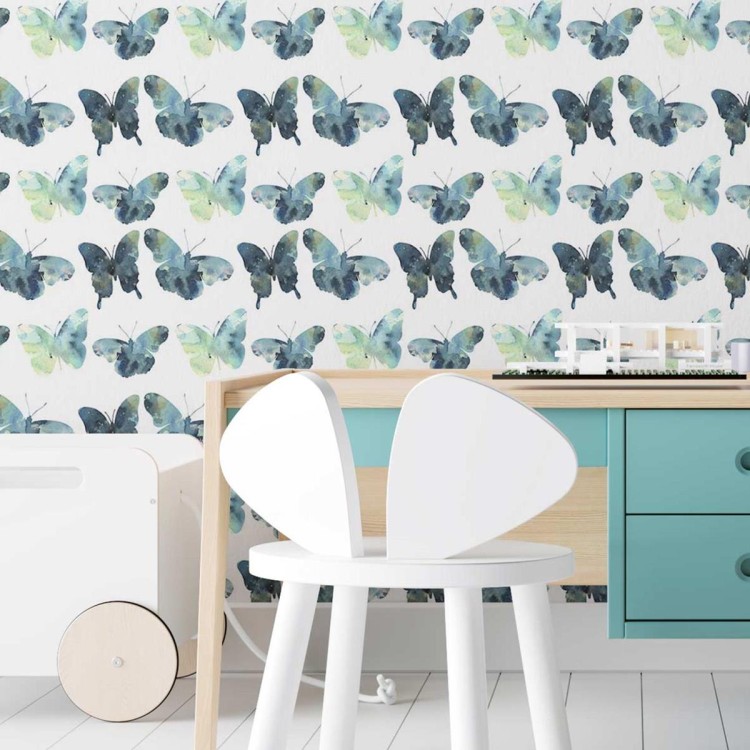Papel de Parede Adesivo Borboleta Azul N03130